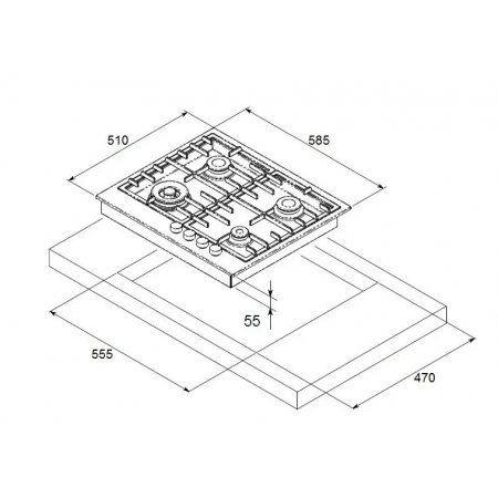 Газовая панель Fabiano FHG 1044 VGHT2 White Glass А-33